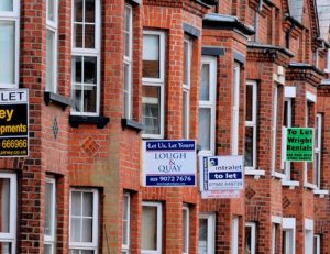 Street with to let signs