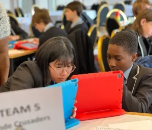 Students at computers