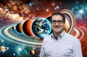 Professor Amara with planets