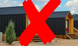 Modular homes with a red cross