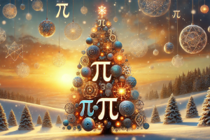 Christmas tree with mathematical baubles