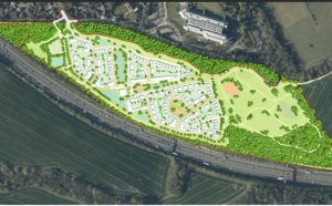 Wates Development’s outline plans for up to 270 homes near the M25 in Ashstead (image Wates Development)
