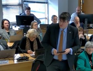 Paul Follows speaking at full council meeting 4/02. (Credit: Surrey County Council live stream)