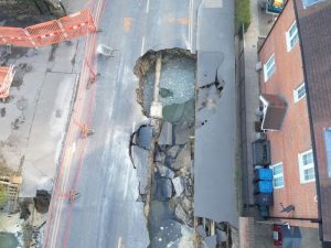 Aerial view Godstone sink hole