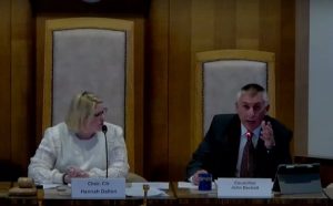 Hannah Dalton and John Beckett at Standards meeting