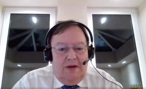 Woking Borough Council chief executive Ray Morgan. Screengrab from webcast of Woking Borough Council meeting 11.02.21