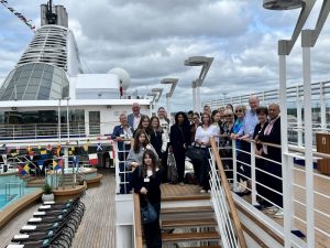 Students from Nescot, St John Bosco and Itchen Colleges are joined on Silver Spirit by Edwina Lonsdale – Mundy Cruising, Mentors Graham Sadler and Jo Rzymowska, Peter Shanks – Silversea Cruises and Julie Kapsalis – Nescot.