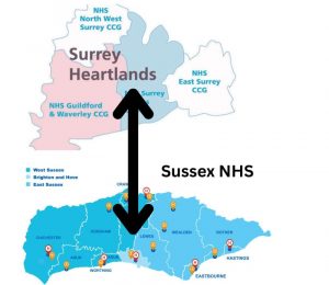 Surrey and Sussex NHS Trust area maps