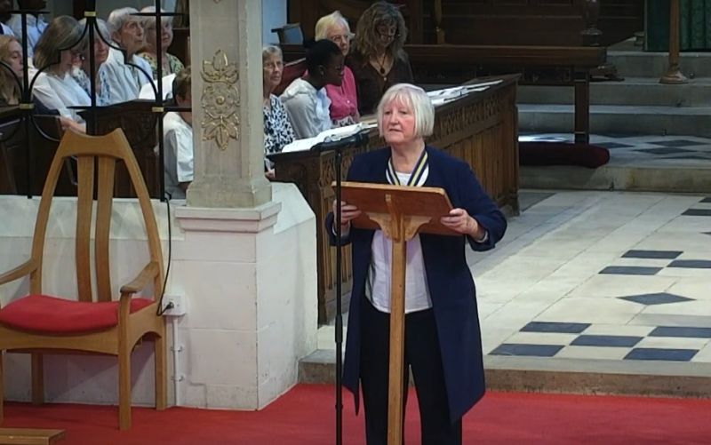 Barb Warwick at the St Martin's VJ day celebration