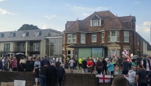 Stanwell Hotel protest on July 31. (Credit: Sam Jennings/ Facebook) Permission for use.