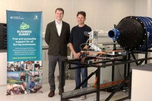 Matt Furniss, Exec Member for Growth, with Barney Garrood of Aerosensor