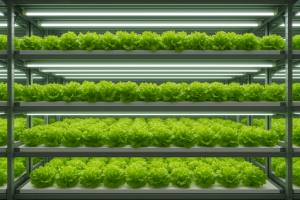 Vertically farmed lettuces