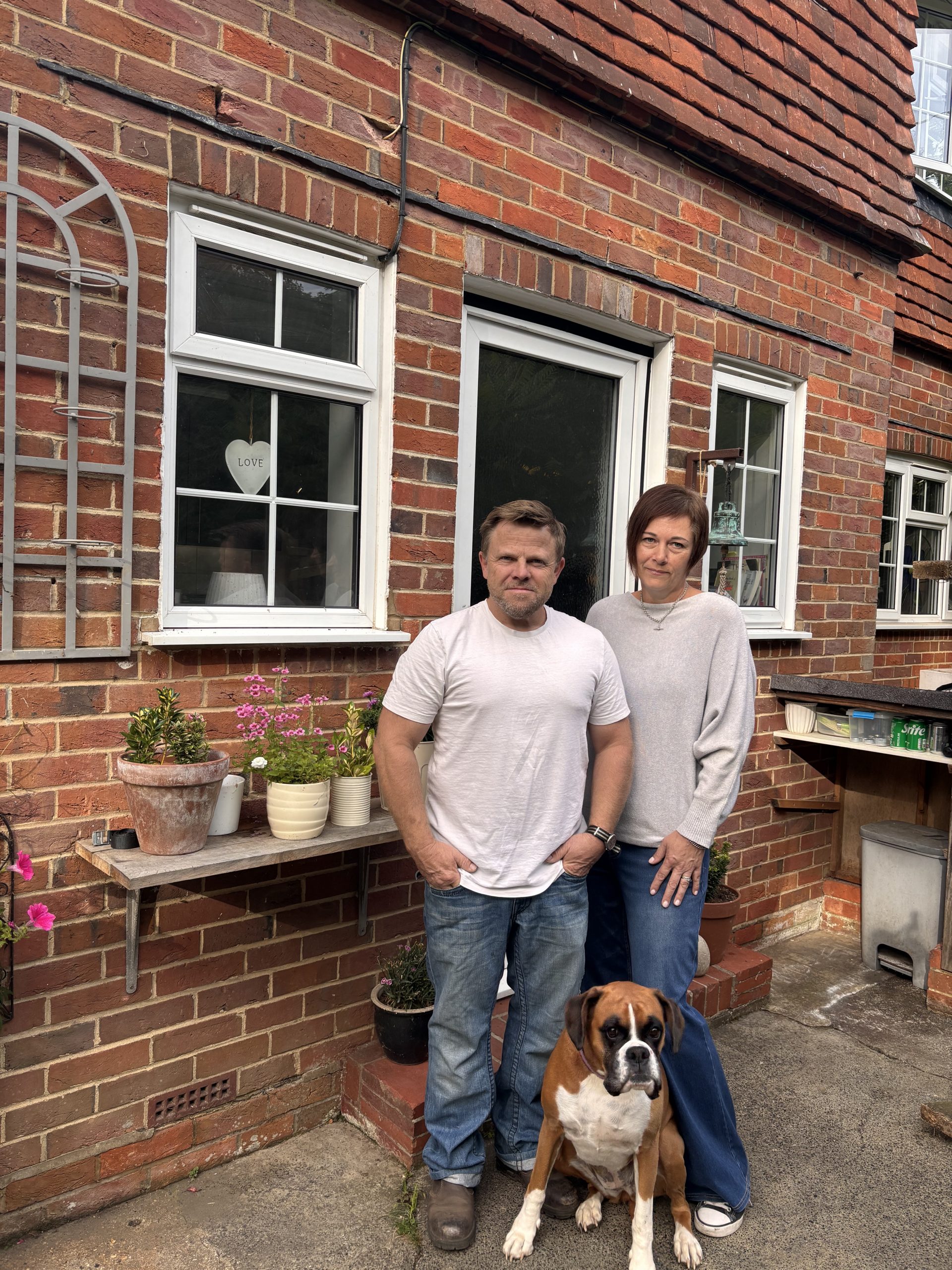 Helen and Grant Wood together with their dog (Image Helen Wood)