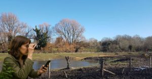 Bird watcher near Hogsmill