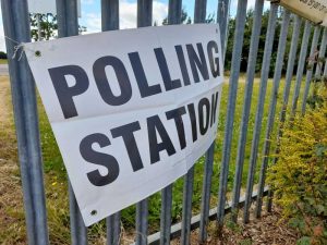Polling station sign