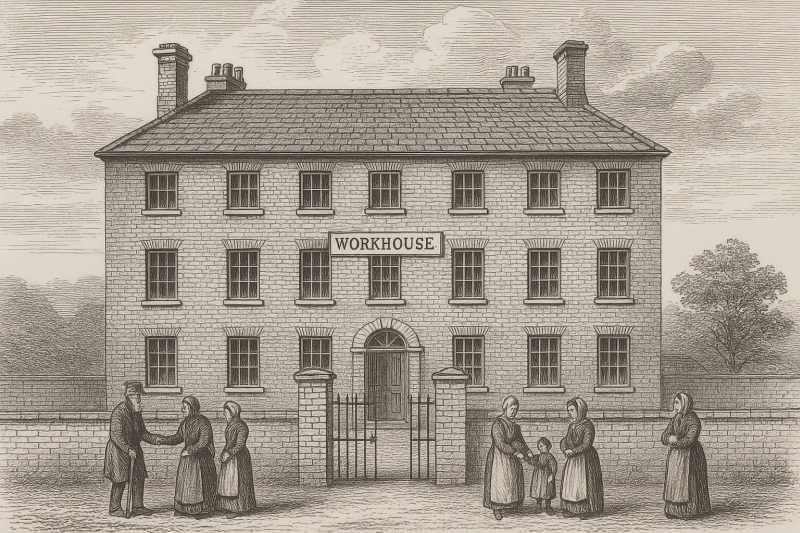 Illustration of a workhouse