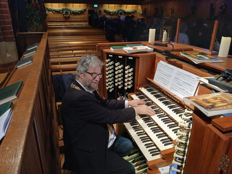 Robert Leach plays the organ