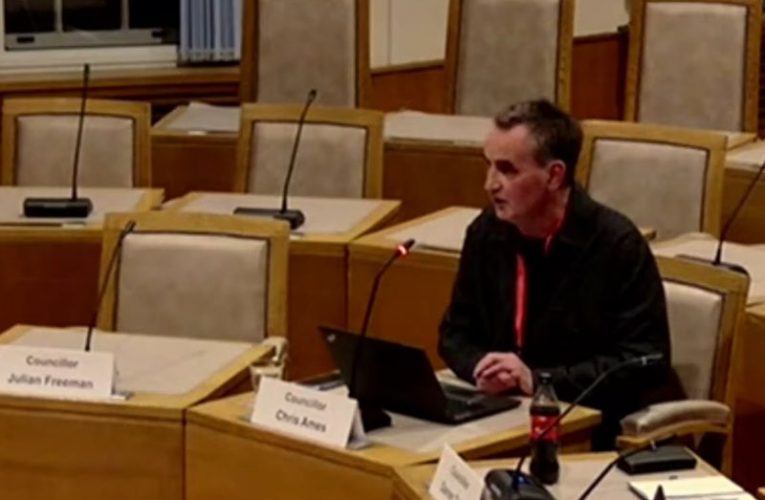 Cllr Ames at meeting. EEBC YouTube channel