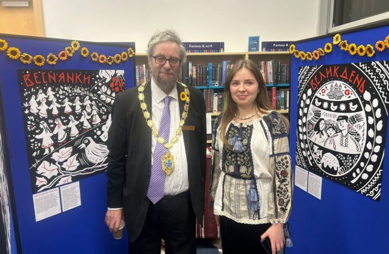 Mayor Leach with Sofia Ziatyk