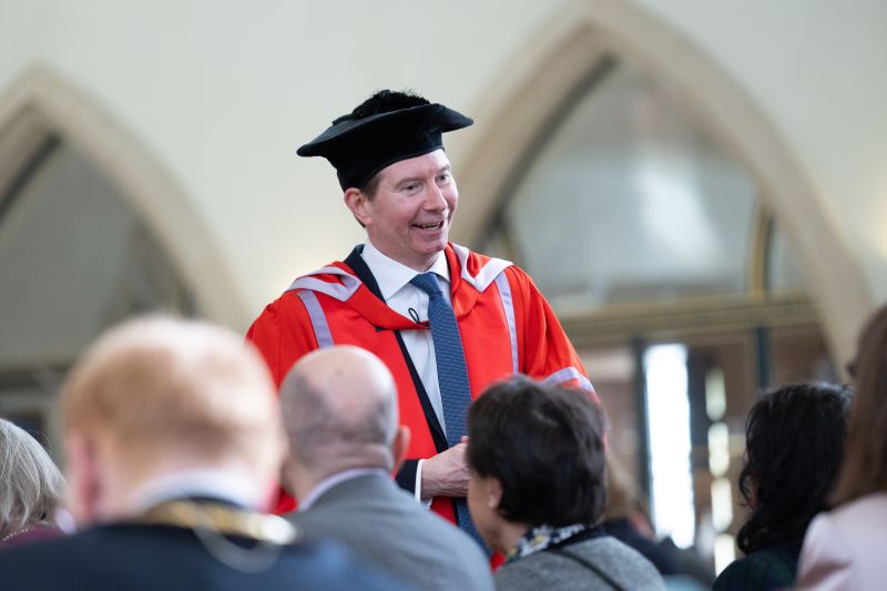 Surrey University's newly installed vice-chancellor.