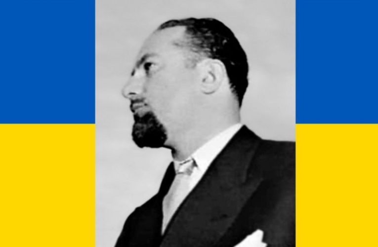 Bialoguski on Ukraine flag background