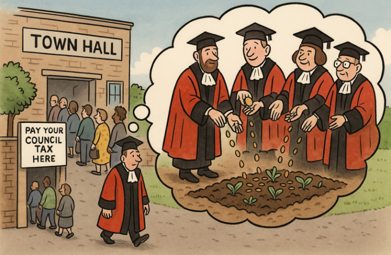 Councillors pouring money into allotments cartoon