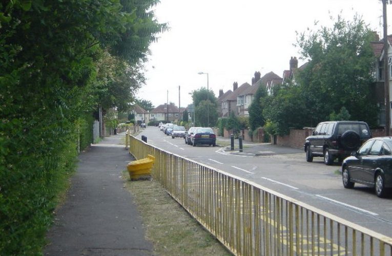 Outside Danetree school in Ewell