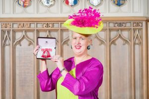 Julie Kapsalis with her MBE