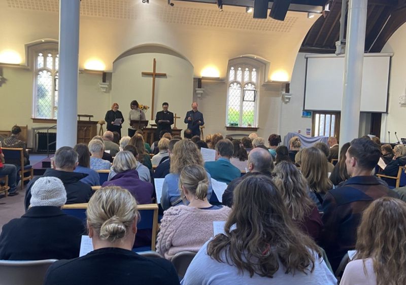 Church service in Epsom Methodist Church Romy Sustar