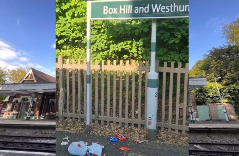 Surrey’s prettiest railway station litter blight
