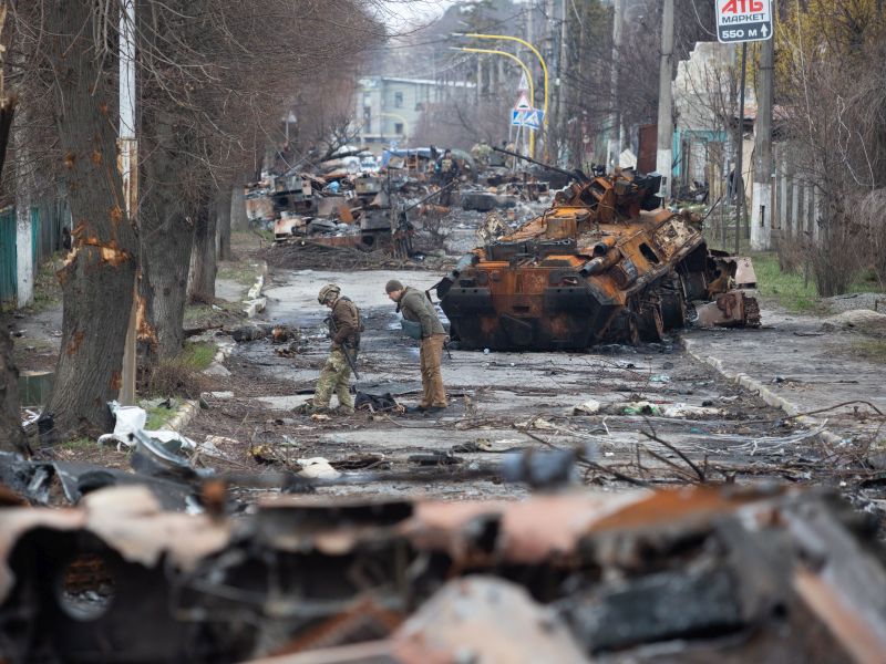 Bucha_main_street_after_Russian_invasion_of_Ukraine Creator: Oleksandr Ratushniak Copyright: Attribution 4.0 International (CC BY 4.0)