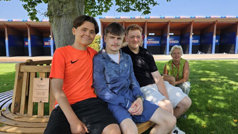 Students and NESCOT CEO Julie Kapsalis