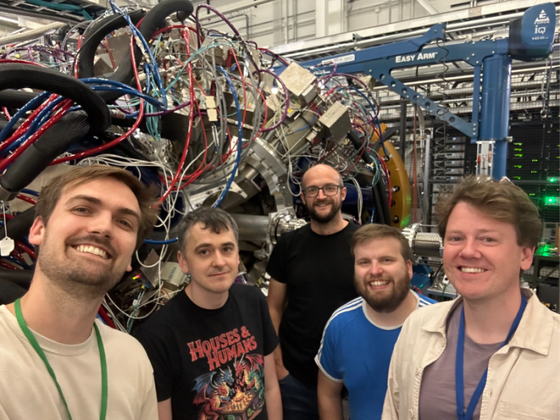 University of Surrey. Caption: From left to right: Chris Cousins (Surrey), Stephen Gillespie (FRIB), Jack Henderson (Surrey), Tom Parry (FRIB - Surrey PhD), Daniel Doherty (Surrey).