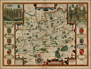 John Speed - 1610 - Map of Surrey (including Nonsuch Palace) Lawrence Ruderman Antique Maps, Inc. raremaps.com. public domain