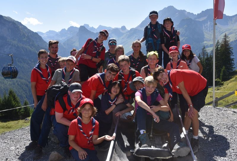 Scouts together and alps behind